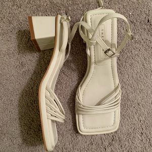 White strappy sandals